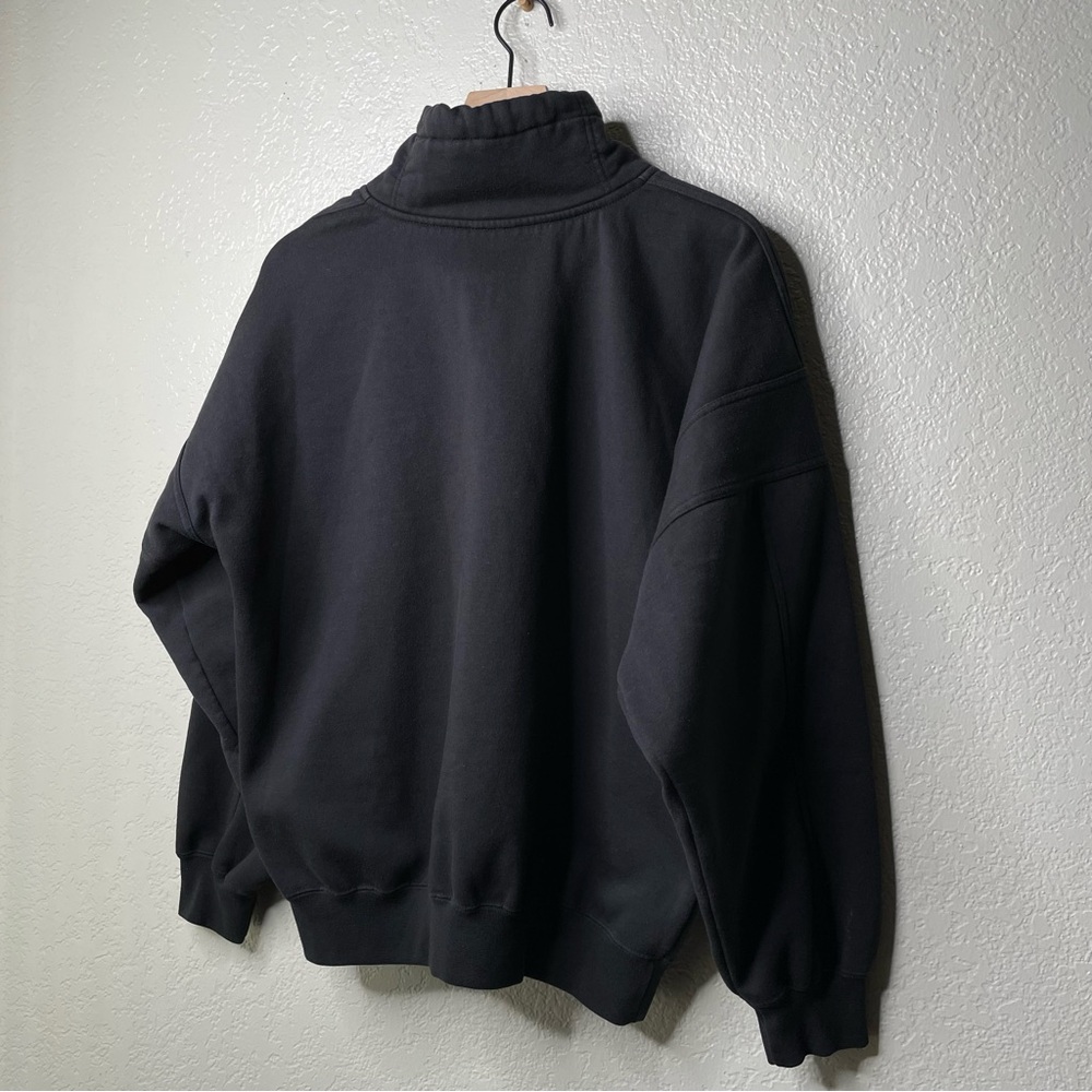 Vintage Men's Black Sweater Quarter Collar Zip Up - Picture 8 of 10